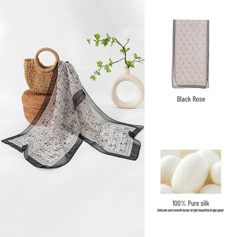 2026 Mulberry Silk Sun Protection Women s Shawl - Thin, Striped, High-End Spring/Summer Scarf with Printed Design. 42*160
