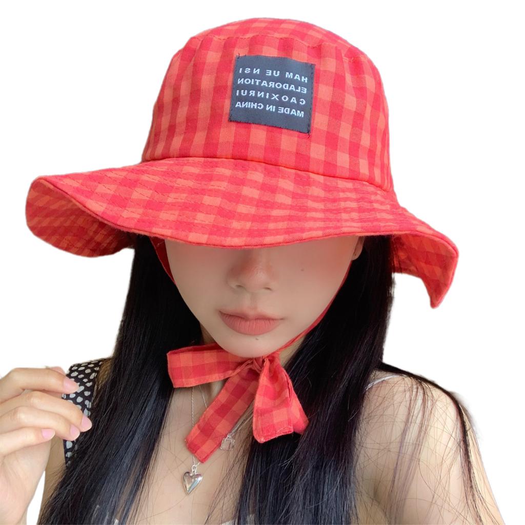 Unisex Fisherman Hat Checkered Bucket Hat For Girls Versatile Fashion Checkered Hat Bucket Hat Multiple Color