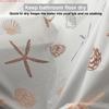 red blue shell plastic shower curtain set featuring   -   With Hooks Waterproof Mildew Proof Easy Install Washable