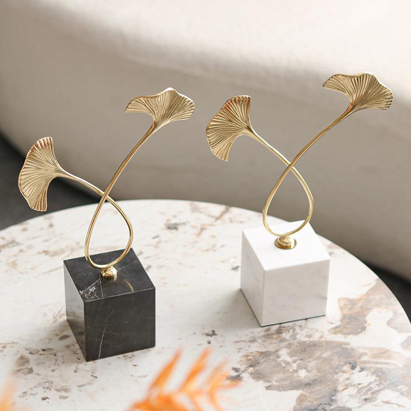 New Chinese Style Light Luxury Ornaments, Ginkgo Leaf Soft Ornaments, Living Room Entrance Model Room, B&B Hotel, Zen Furnishings