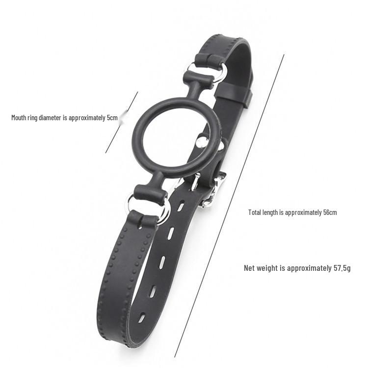Silicone O-ring Gag with Nipple Clamps - Black Bondage Set