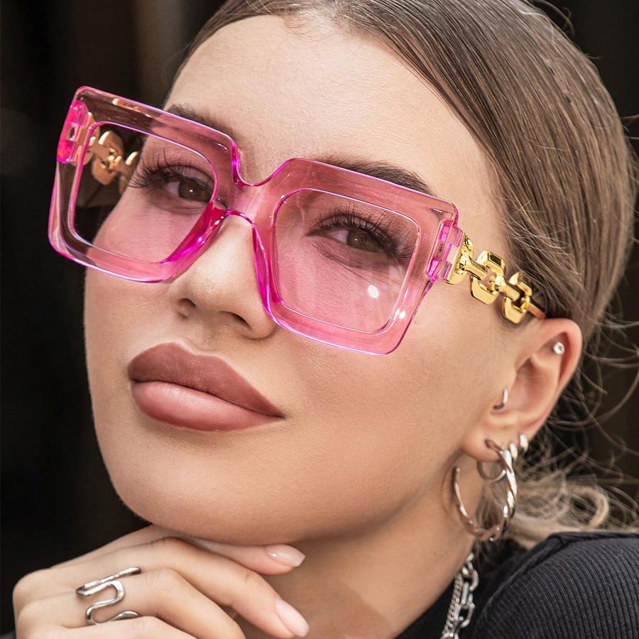 Fashion Big Frame Sunglasses Vintage Rectangular Glasses Outdoor Tours For Women Uv Protection Uv400 Sunglasses