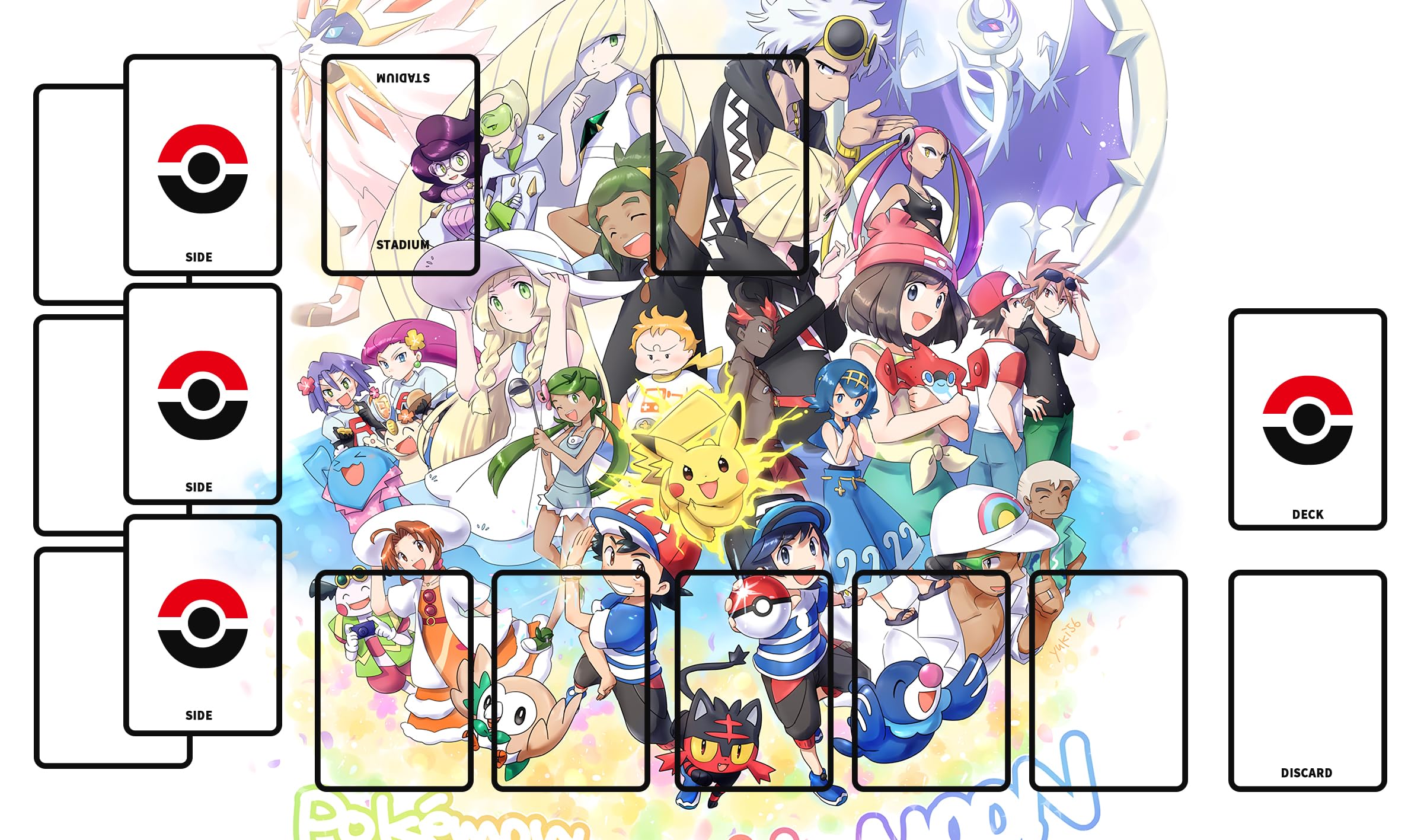 

Игровой коврик с полной прошивкой Резиновый игровой коврик для одного человека Эксклюзив для битв TCG Высококачественный игровой коврик Pokemon с водонепроницаемой сумкой для хранения Карточная игра