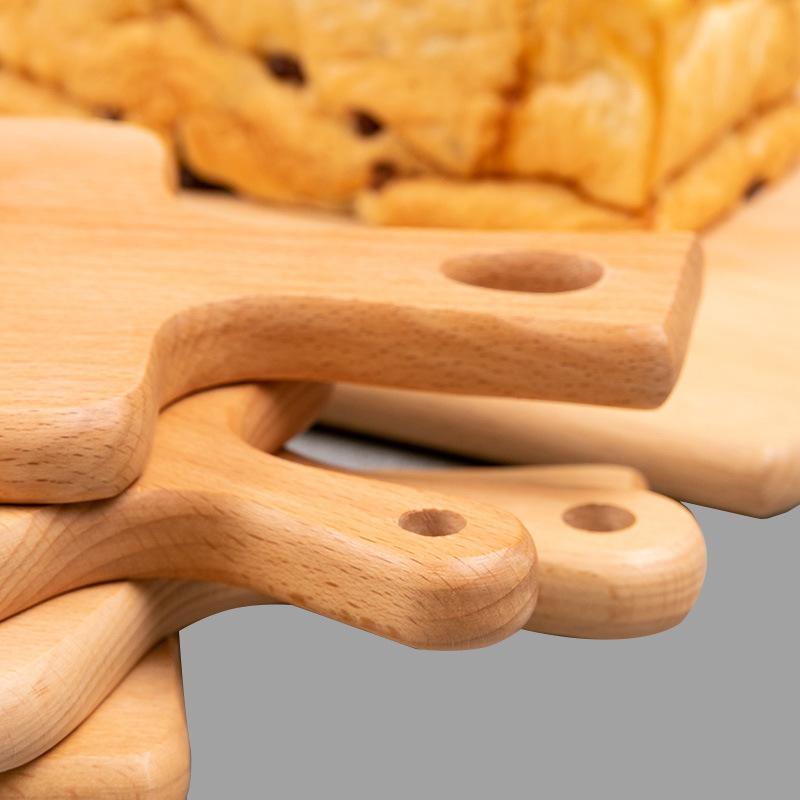 HEMU Beech Chopping Blocks Kitchen Wood Food Plate Wooden Pizza Sushi Bread Whole Wood Tray Cutting Board No Paint