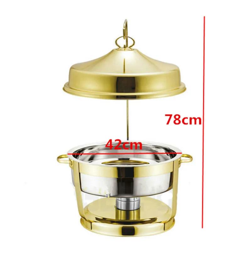 8L Food Warmers buffet stove round hanging cover alcohol stove soup pot Furnace hotel Restaurant Tray dinnerware set tableware