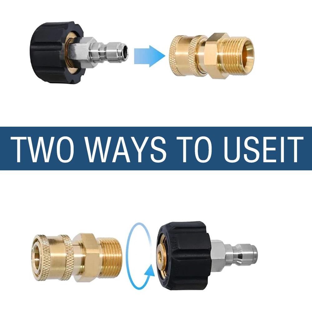 M22 14/15mm High Pressure Washer Quick Connect Coupler 1/4 Inch Adapter Hose Fitting for Car Washing Gun Water Pipe Connection