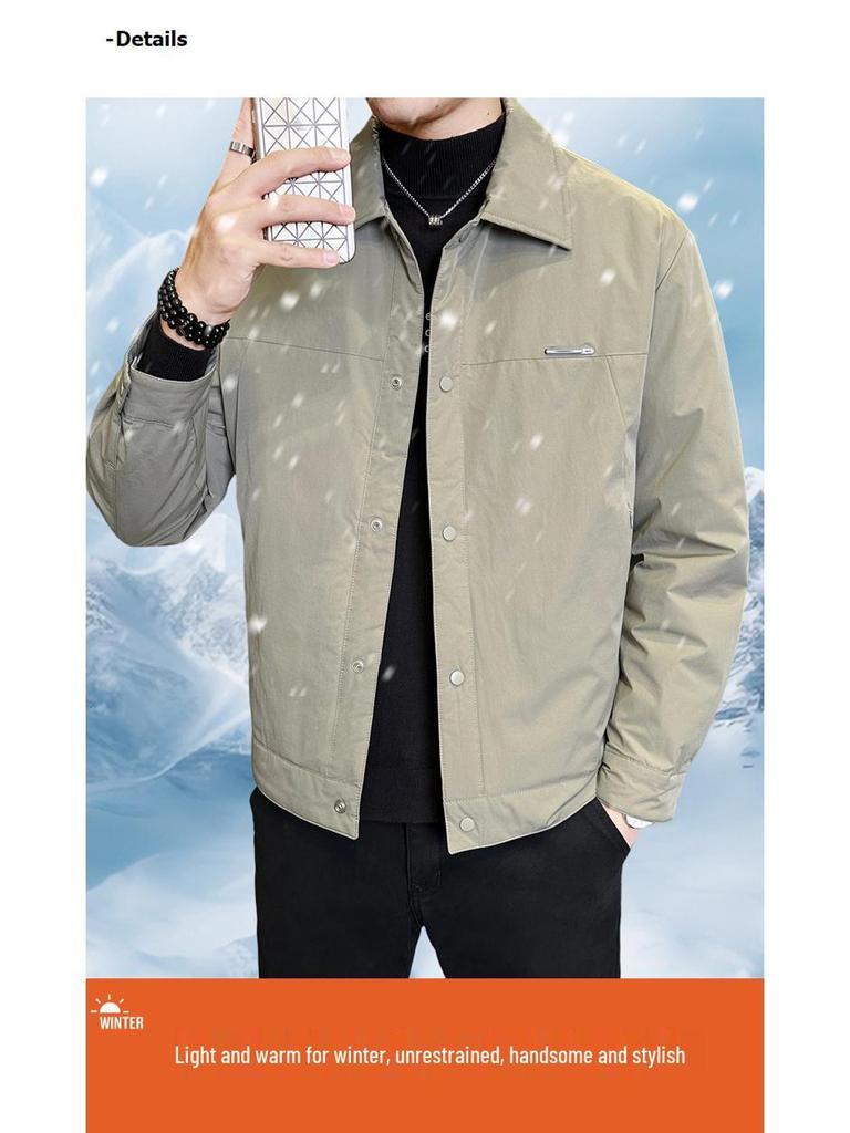 2025 Men's Trendy Lightweight Down Jacket with Lapel – Warm Winter Casual Coat