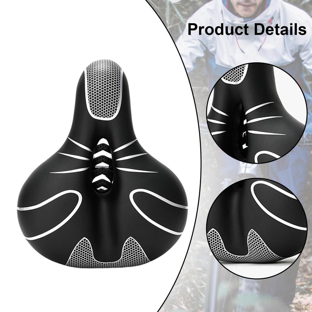 Bike Seat Saddle Accessories Waterproof Comfortable Soft Wide Universal for Men Women Shock