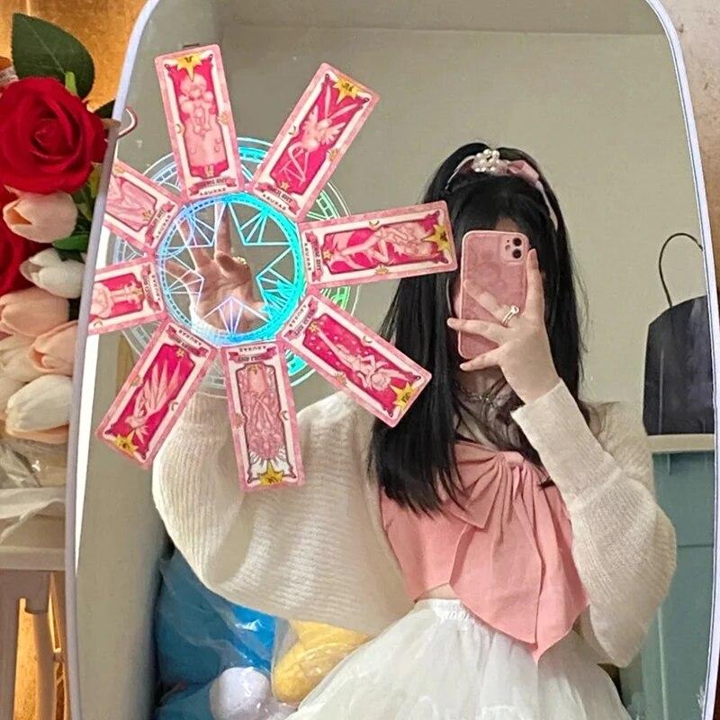 

Аниме-карта Captor Kinomoto Sakura, магический круг для косплея, карта Клоу, Таро, проигрыватель, забавная игрушка, реквизит