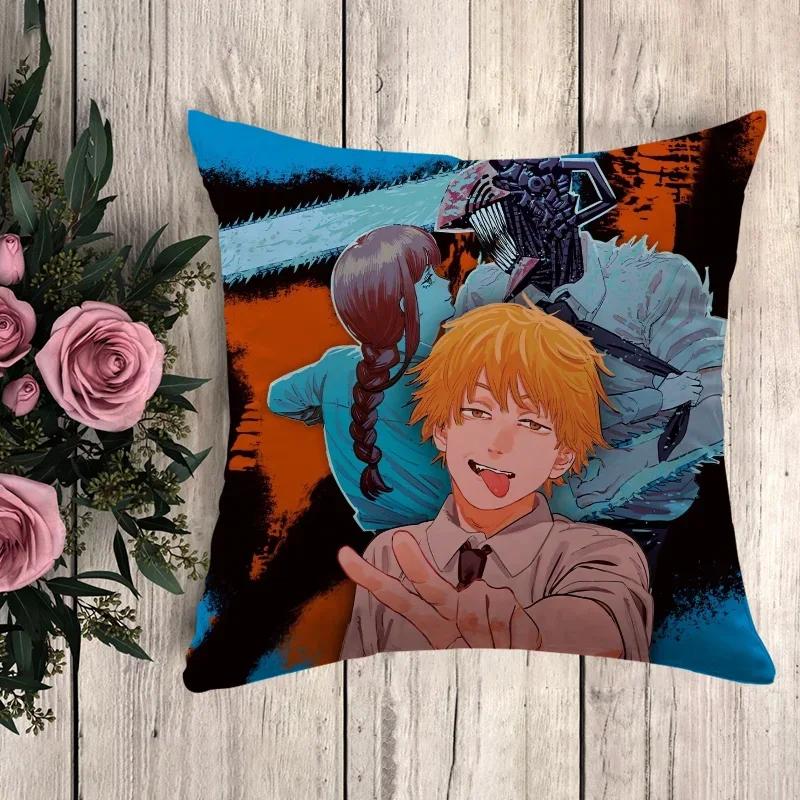 Anime Pillow Chainsaw Man Decorative Pillowcases  Sofa Cushions Cushion Cover  Pilow Cases Throw Pillows Fall Decor