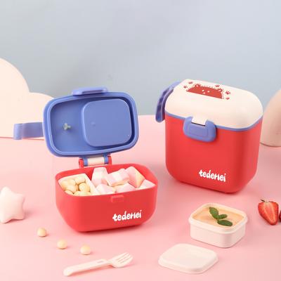 Portable Kid's Lunch Box, Baby Complementary Food Box, Milk Powder Box with Spoon, Food Storage Container