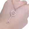 Exquisite Purple Gold Plated Rose Gold Fashion Trend Colored Gold Inlaid Zircon Key Pendant Simple Wind Collarbone Chain Women