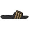 adidas Adissage Rubber Sole Slip Resistant Slip Resistant Slide Slippers Unisex Black Gold EG6517