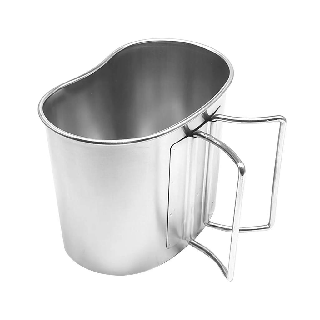 Camping Cup with Lid & Folding Handle 700ml Outdoor Cup Water Coffee Mug Light weight Portable Cookware for Camping