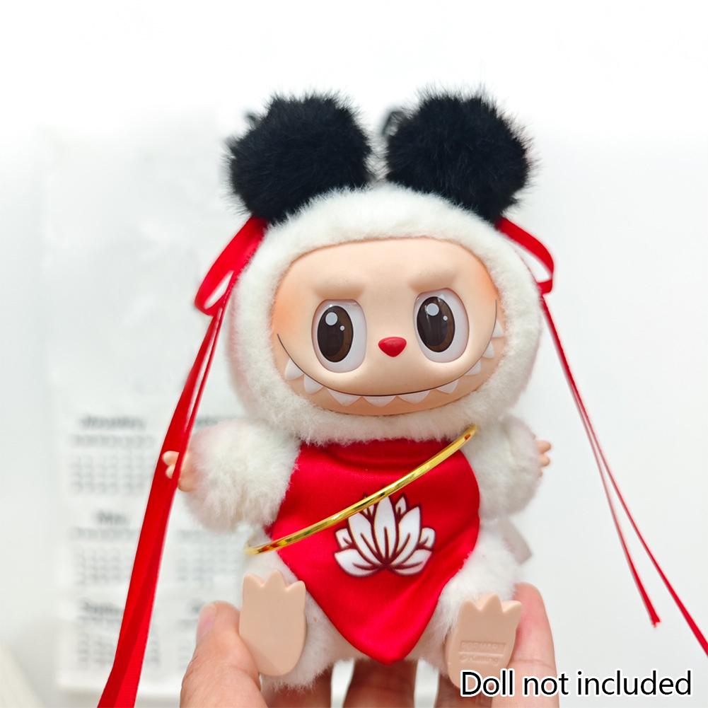 Clothes for 17cm Labubu Fashion Clothes Cape Bibs Cozy Miniature Clothes Doll Mini Fashion Accessories