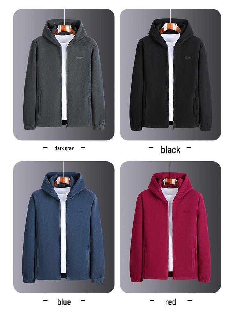 Men's Double-Sided Fleece Jacket - Autumn/Winter Thickened Sweatshirt for Dad