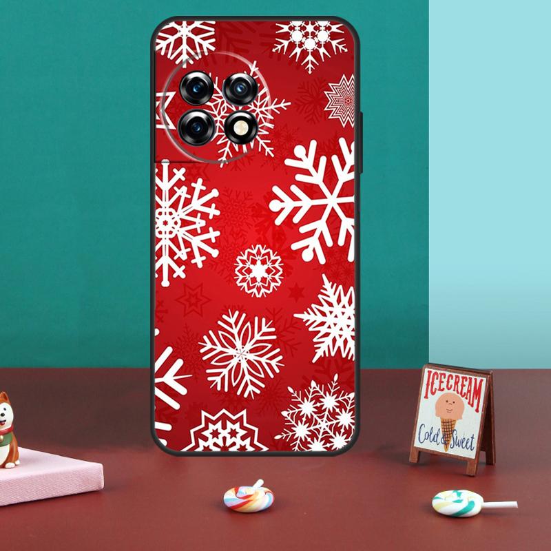 Christmas Snowflakes Case For OnePlus 10T 11 8 9 10 Pro 8T 9RT 10R OnePlus Nord CE 2 3 Lite 2T N10 N20 N30 Cover