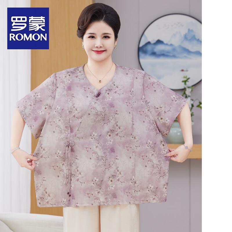 

ROMON Plus Size Summer Short Sleeve Top for Women 4XL