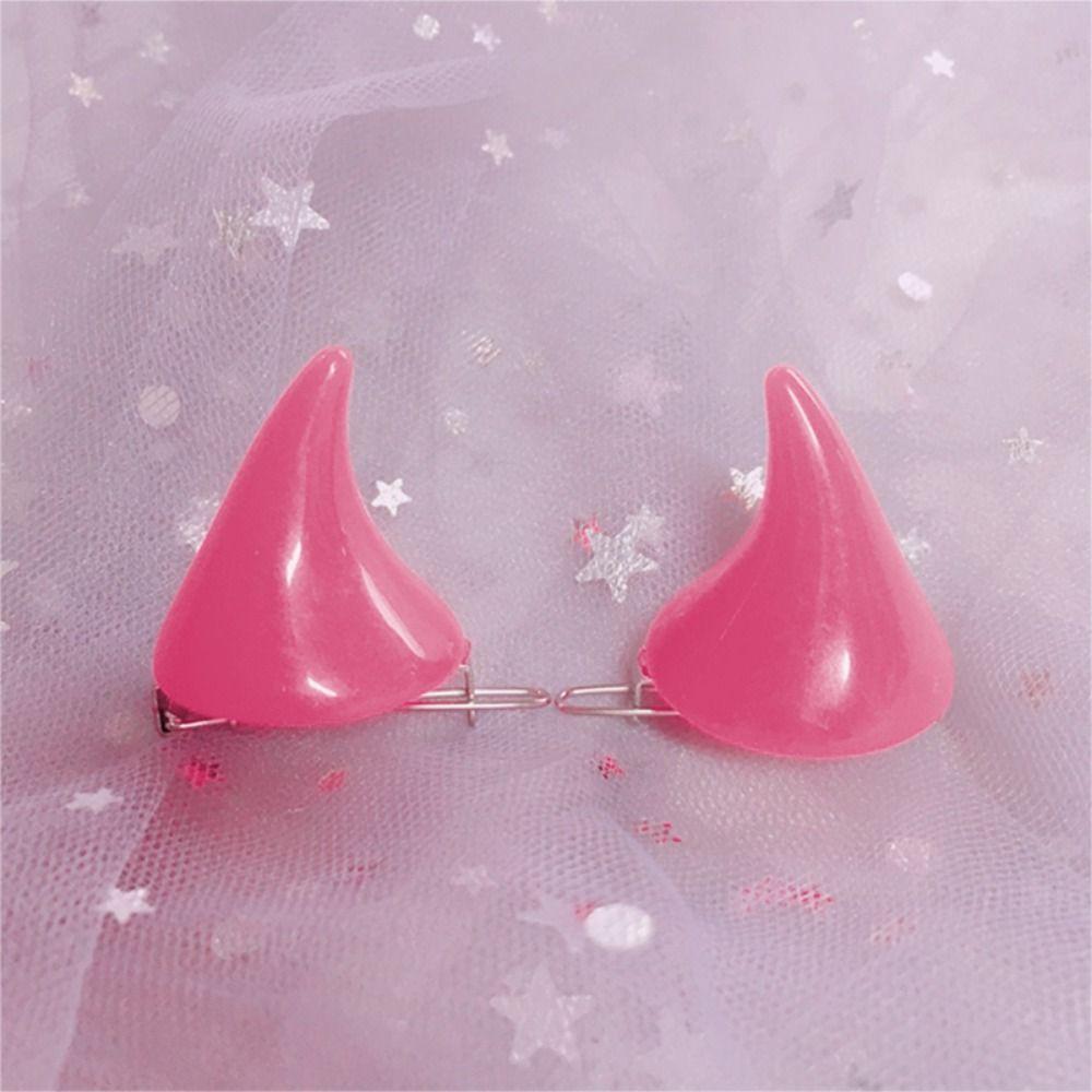 Color Lady 1 Pair Stereo Barrette Double Fancy Hair Accessory Women Hair Clip Devil Horn Ear Clip Hairpin Halloween Cosplay