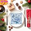 20pcs Disposable Napkins with Flower Pattern Print for Wedding,Parties,and Daily Use for Thanksgiving Fall Christmas Table Decoration
