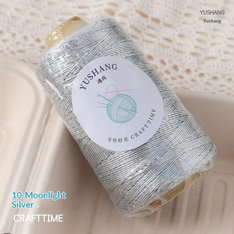 Shiny Glitter Core-Spun Yarn Tear-Resistant Hand Woven Thread for DIY Knitting Bags Purses Home Textile Craft Supplies