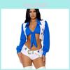 Trendy Adult Halloween Stage Costume Women's Cheerleader Outfit With Star Design