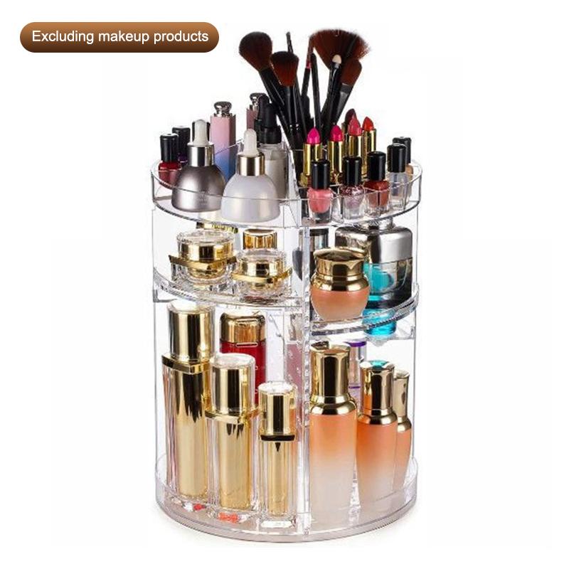 360 Rotating Makeup Organizer For Vanity,Clear Spinning Organizer And Make Up Organizers For Counter