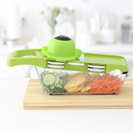 Multi-Function Vegetable Chopper with Hand Guard Manual Julienne & Slicer for Carrots Potatoes Cucumbers Essential Kitchen Tool for Home Cooking