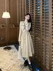 MODE Kleiner Duftstil Kleid Damen Winter 2025 Neu Promi-Temperament Taille Skinny Mittel Lang Schnürung Langarm Rock Kleidung