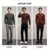EMZ Erdos Men's Cashmere Silk Blend Round Neck Sweater