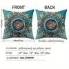 Vikama All-Season Mandala Blue Print Pillowcase Traditional Home Decor For Beds Sofas Lounge Chairs