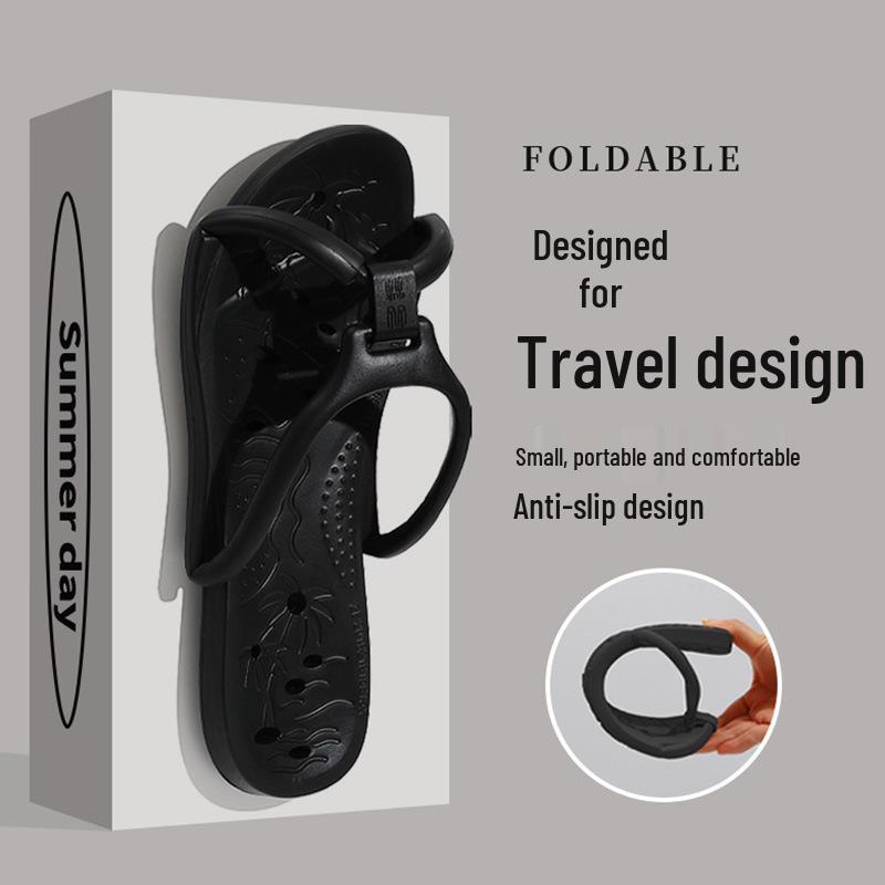 Unisex Portable Folding Non-Slip Travel Slippers for Beach, Bathroom, and Business Trips