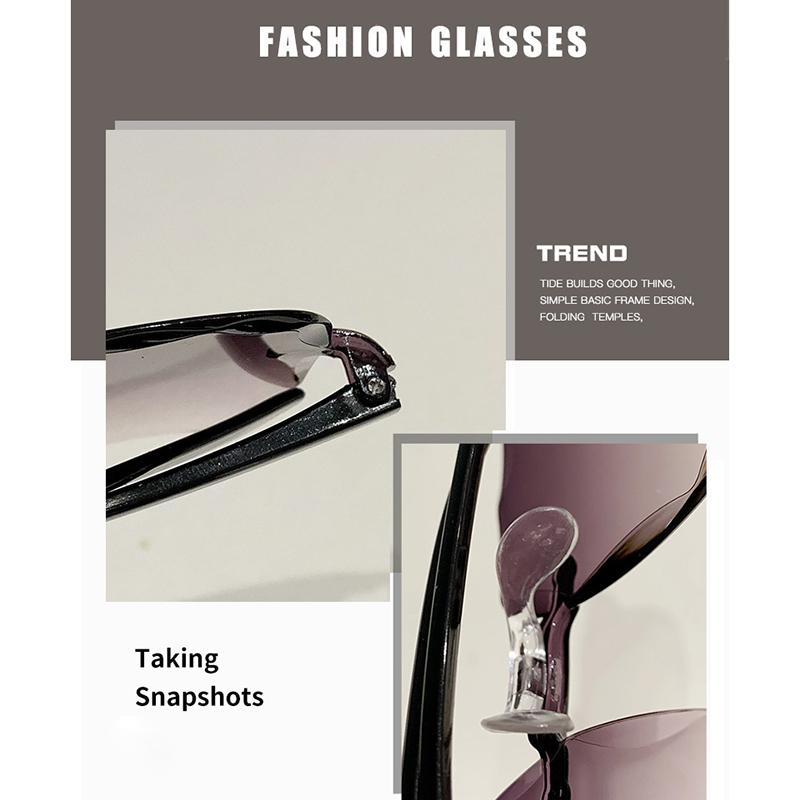 Fashion Rimless Cut Edge γυαλιά ηλίου Γυναικεία γυαλιά ηλίου ντεγκραντέ Καλοκαιρινά αλεξήλια Διάφανοι πολύχρωμοι φακοί Γυναικεία γυαλιά ηλίου