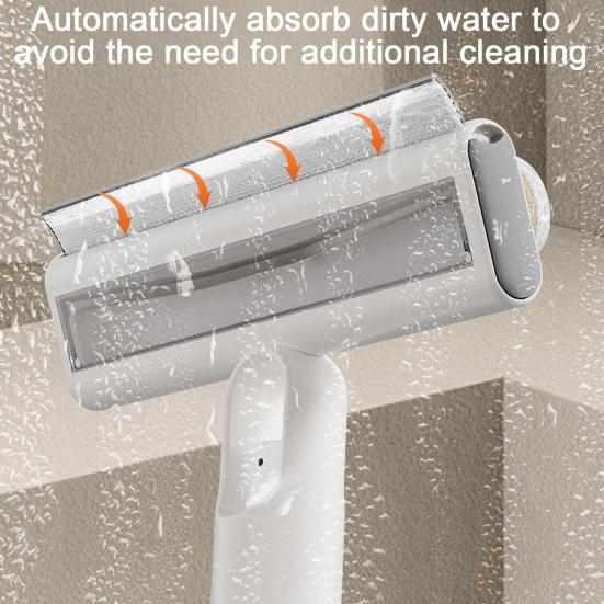 1/2Pcs Window Wiper with Bevel Scraper Design Automatic Water Recovery Wiper Portable Multi-Surface Glass Cleaner