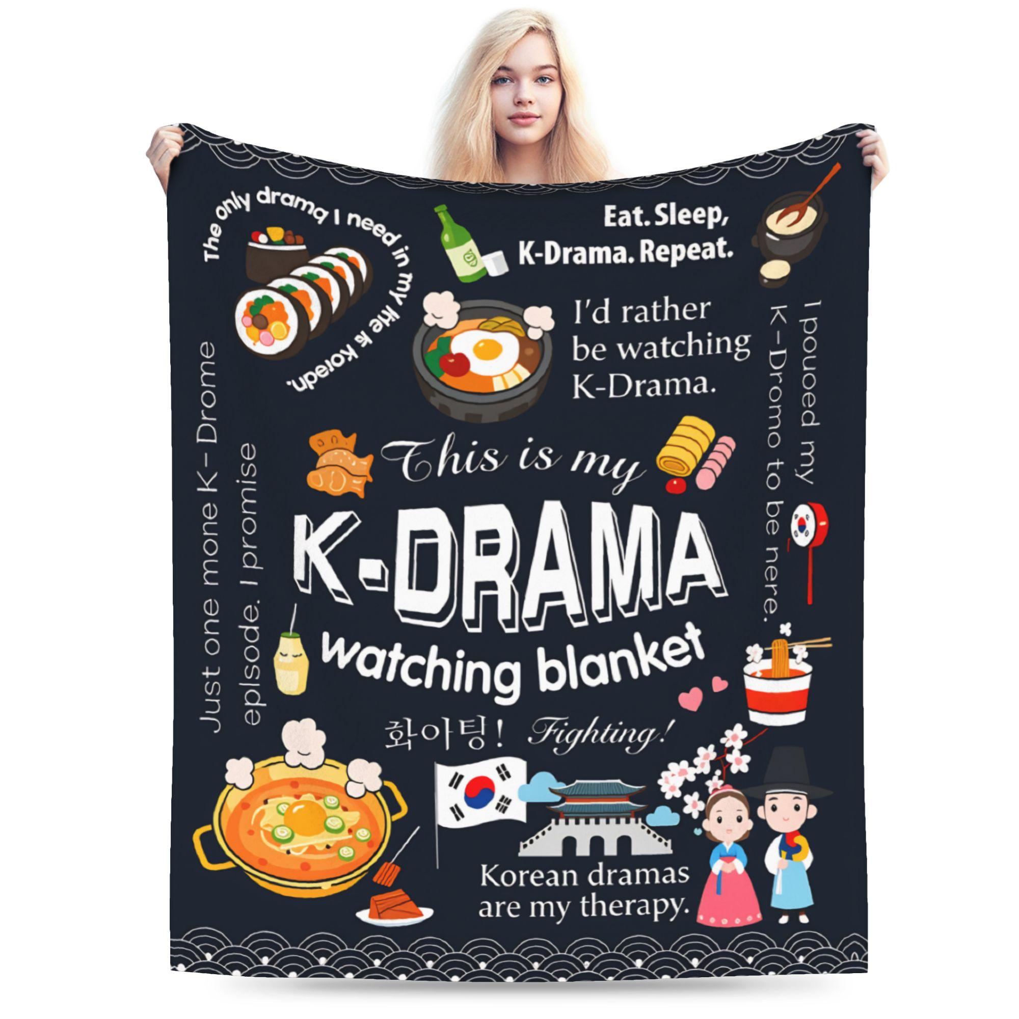 

K-Drama K Pop Korean Flannel Blanket Winter Super Warm Bedding Throws for Children Couch Bed Funny Bedspread Sofa Bed Cover 30x40in