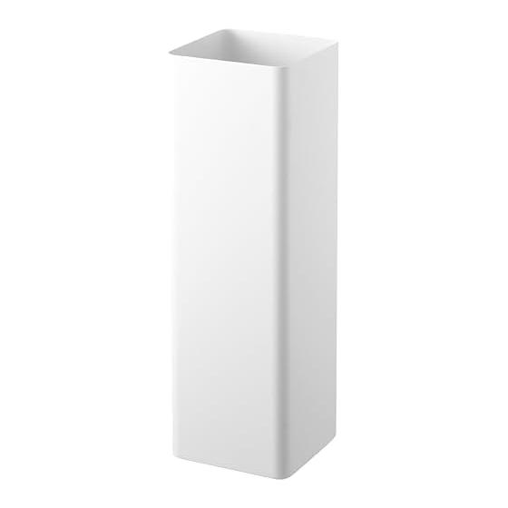 Yamazaki Jitsugyo 1578 Square White W15 x D15 x H48cm Smart Umbrella Stand Slim with Removable Water Tray