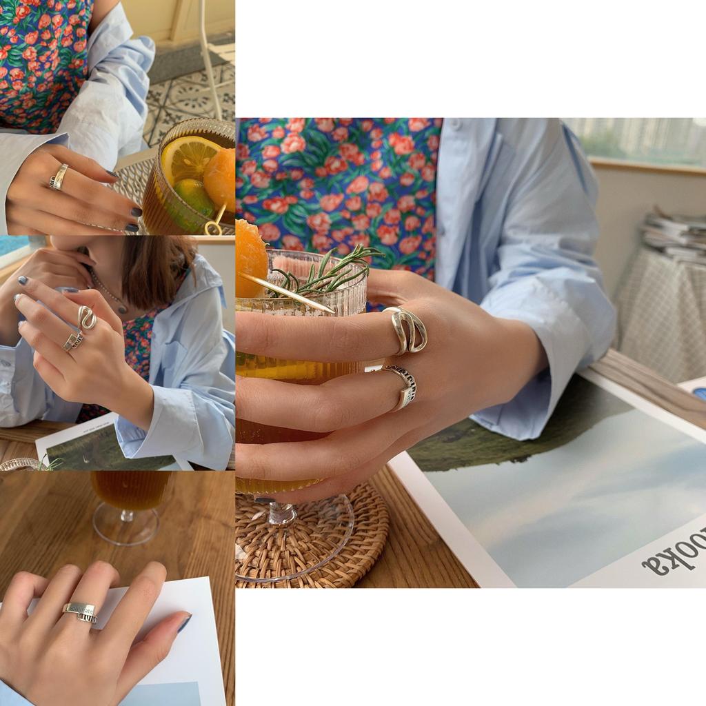 Design Geometric Unique 925 Silver Ring For Women Trendy Ins Inspired Jewelry