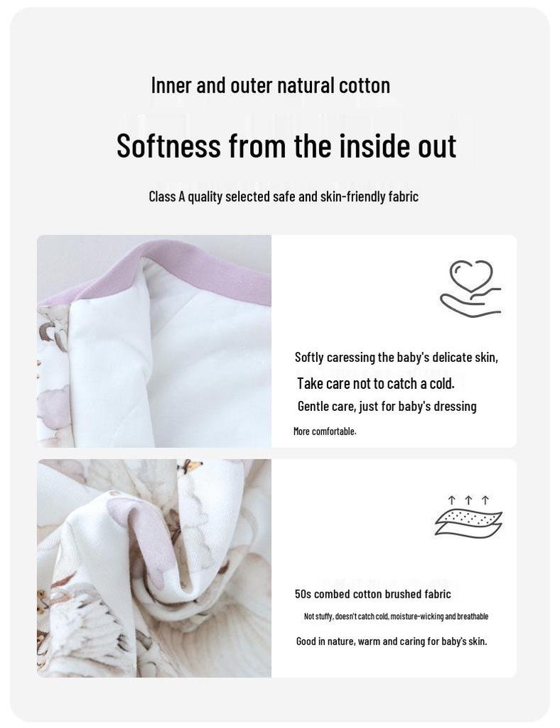 Mulberry Silk Baby Sleeping Bag - Autumn/Winter, Split-Leg Design, Anti-Startle, One-Piece Pajamas