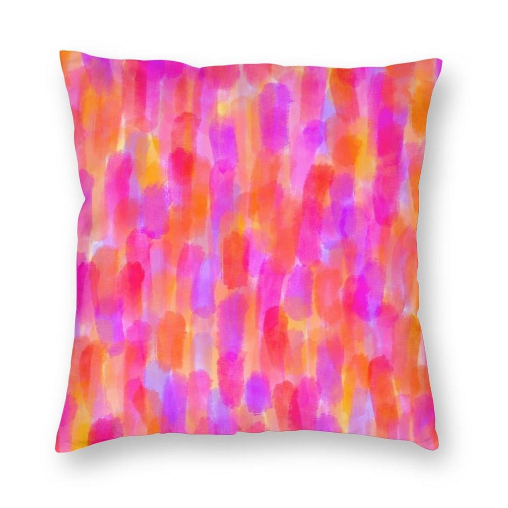 Abstract Hot Pink And Orange Paint Brush Effect Pillowcase Soft Polyester Cushion Cover Decor Pillow Case Cover Home 45X45cm