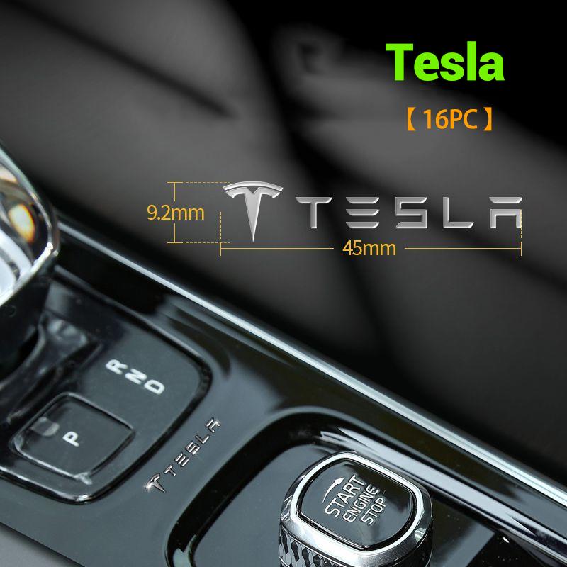 8/16 Stück Auto Metall Kreativ Wasserdicht Schmutzabweisend Aufkleber Zubehör Für Tesla Model 3 Model S Model X Model Y Roadster SpaceX