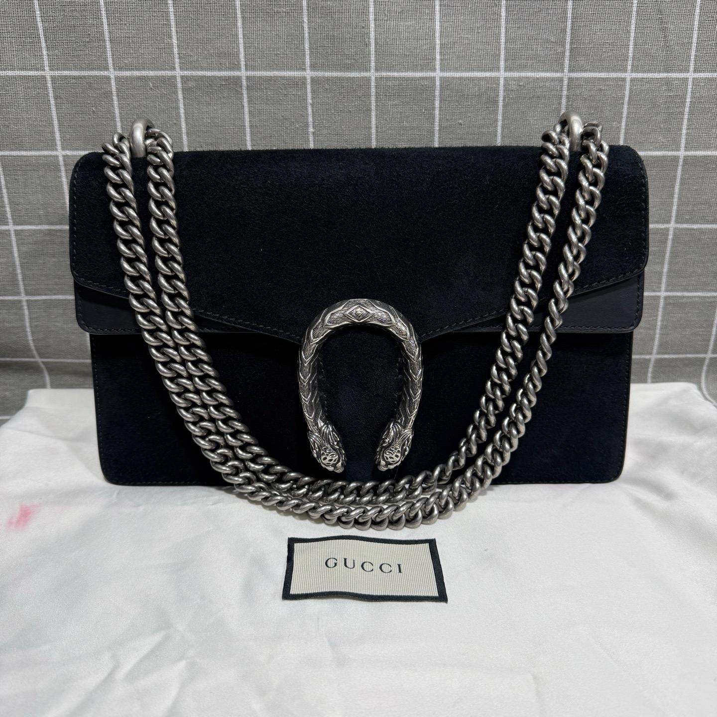 [Pre-Owned] Dionysus Small Black Suede Tiger