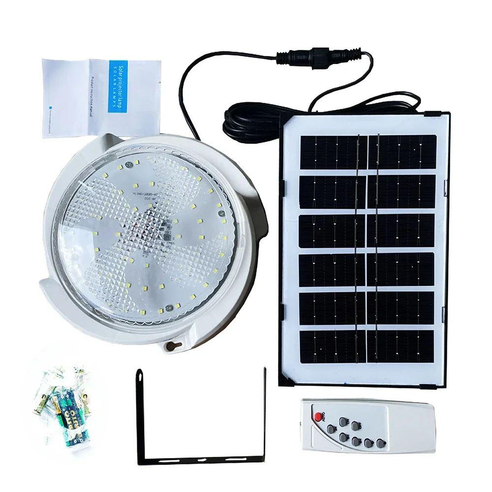 

60W/100W/200W LED Solar Ceiling Light Waterproof Outdoor Solar Lamp With Remote Control 5M Lines Zero Power For Corridor Garden S-60W