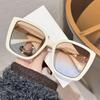 Large Square Frame Women's Sunglasses with Floral Pattern Party Sun Glasses Shades Gradient Purple Lens Novelty Glasses