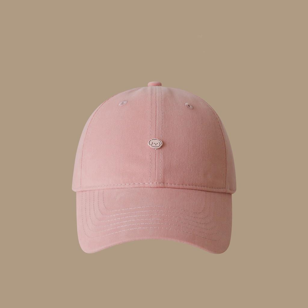 Soft Top Wide Brim Cap For Girls With Solid Color Design And Puppy Decoration For Fashionable Outdoor Use