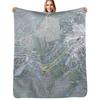 Big Sky Resort Trail Map Throw Blanket No Pilling Soft Warm Blanket for Bed