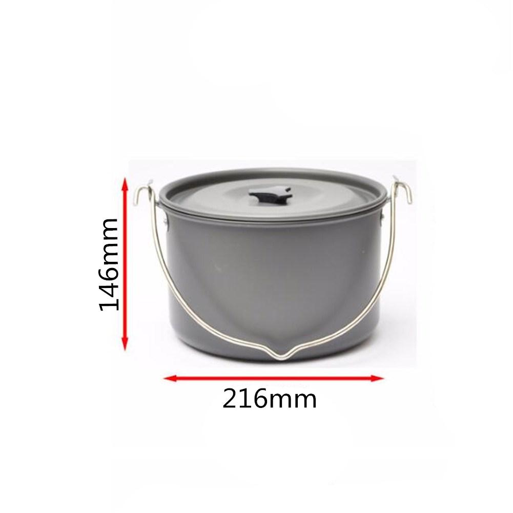 Outdoor Camping Picnic Cooking Pot Aluminium Alloy Hanging Pot for 5-8 People Camping Cooker