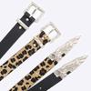 Leopard Print Western Style Leather Belt For Women And Men With Alloy Buckle For Casual Wear