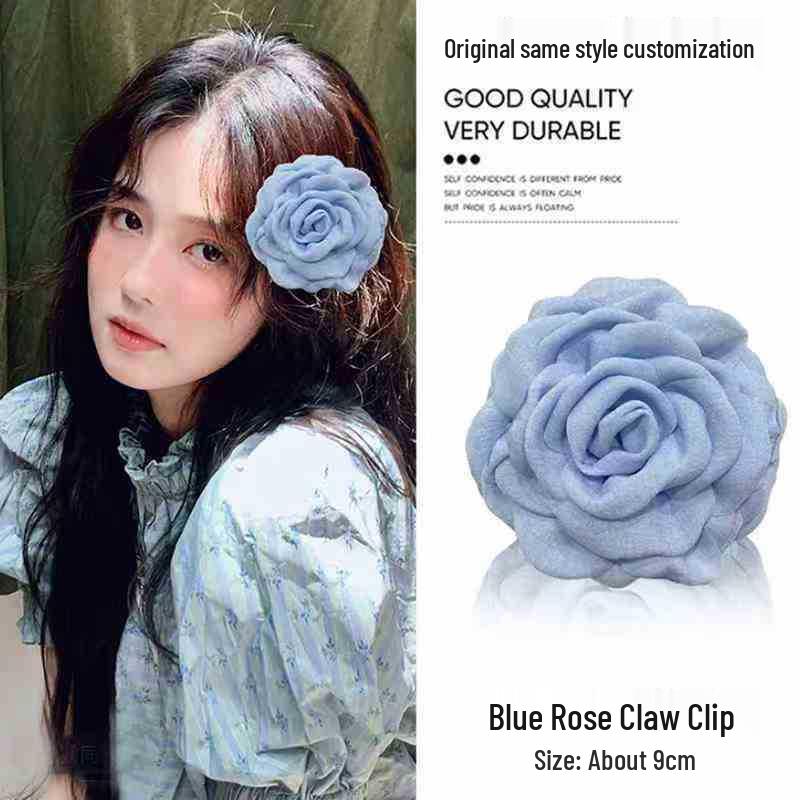Caro Floral Rose Hair Claw Clip for Women - European & American Style, Summer Headdress