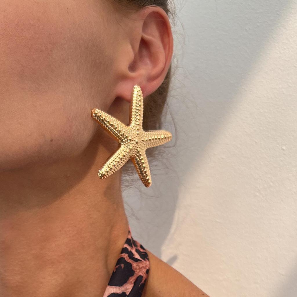 Sea Breeze Party Übertrieben Stern Ohrstecker Personalisierte Urlaub Sommer Strand Seestern Metall Ohrringe Trendy Luxus