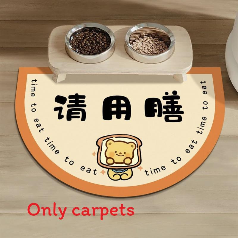 Cartoon Pet Cat Silicone Diatomaceous Water Absorption Pet Mat Waterproof Nonslip For Dog And Cat Feeding Area